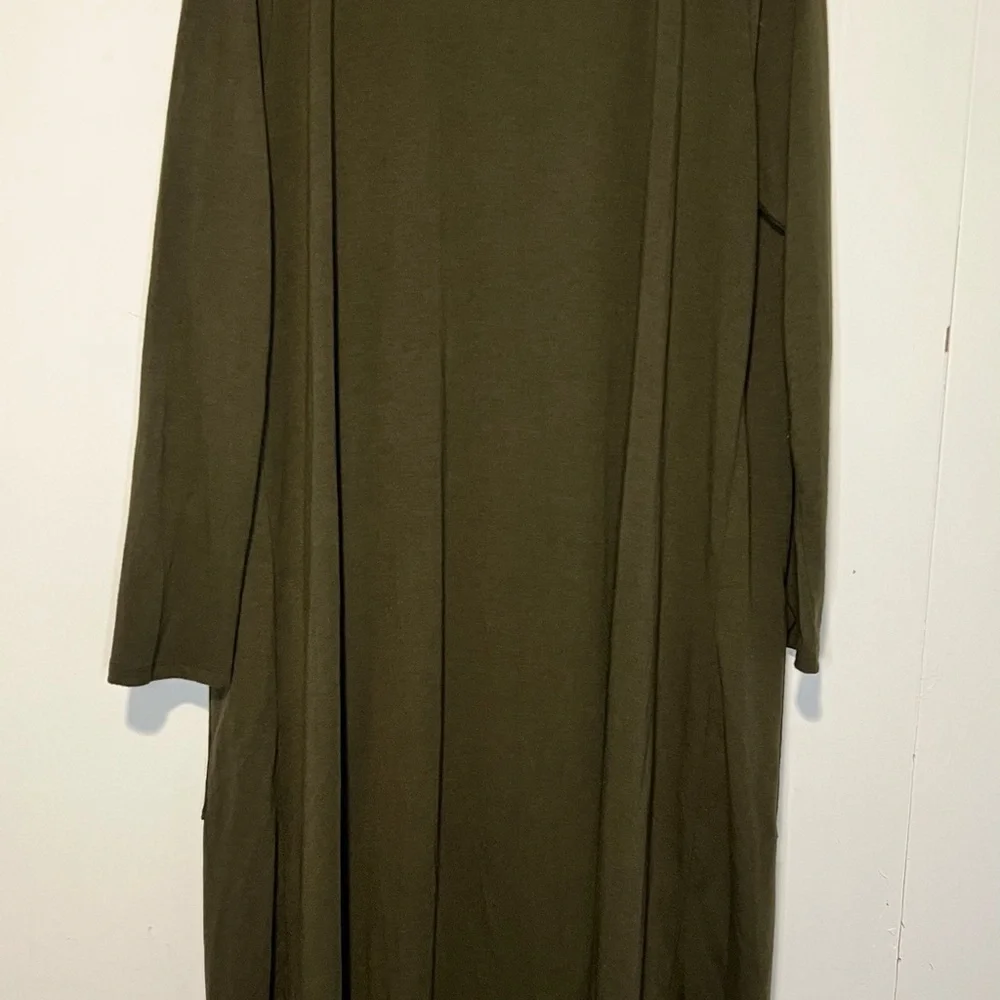 Zenana Premium Long Sleeve Olive Open Cardigan Sweater V2 53025